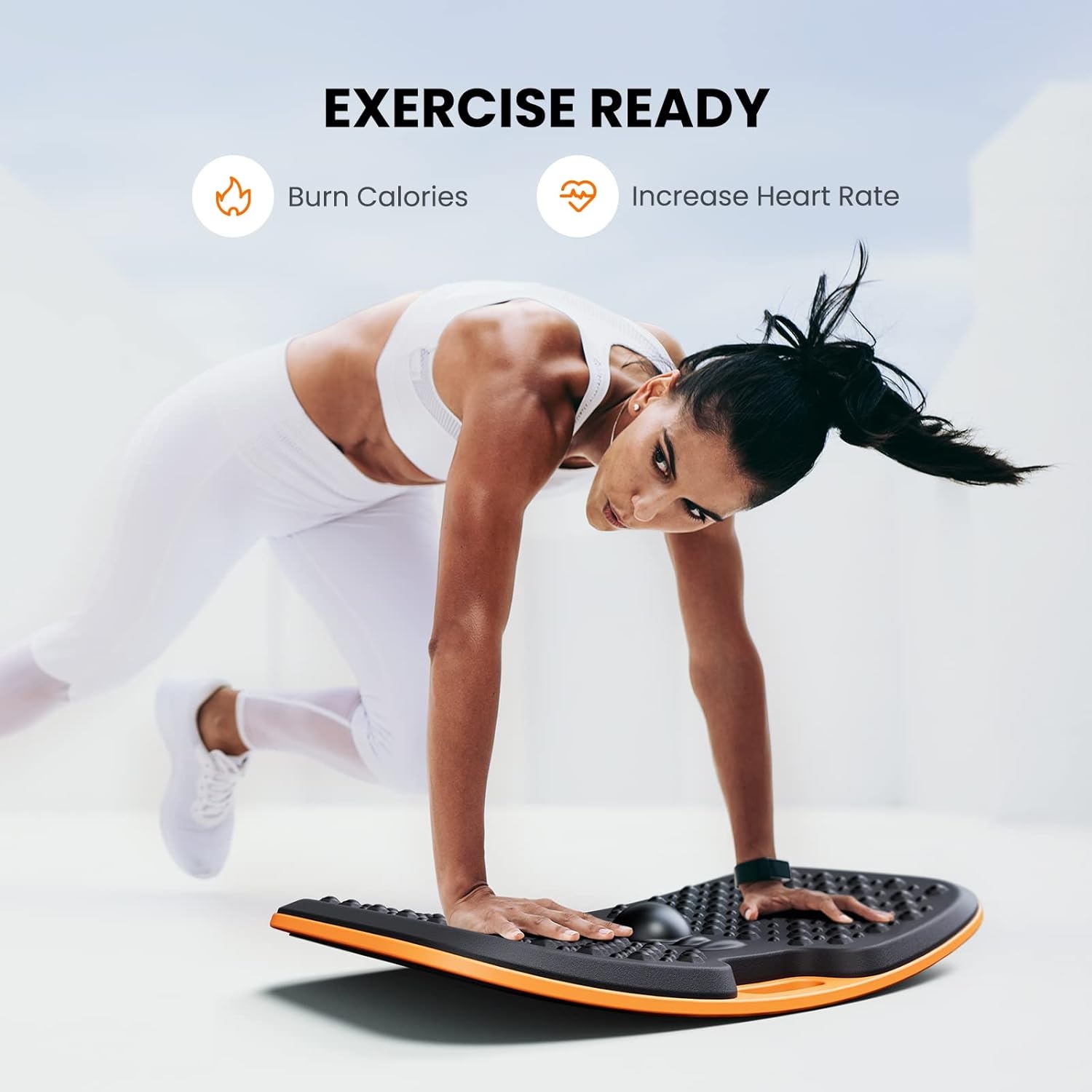 image:imageErGear Anti Fatigue Mat Balance Board Standing Desk Mat Balance Boards Sit Stand Desk Mat Accessory Ergonomic Design NonSlip Bottom Wobble Balance Board Black Large