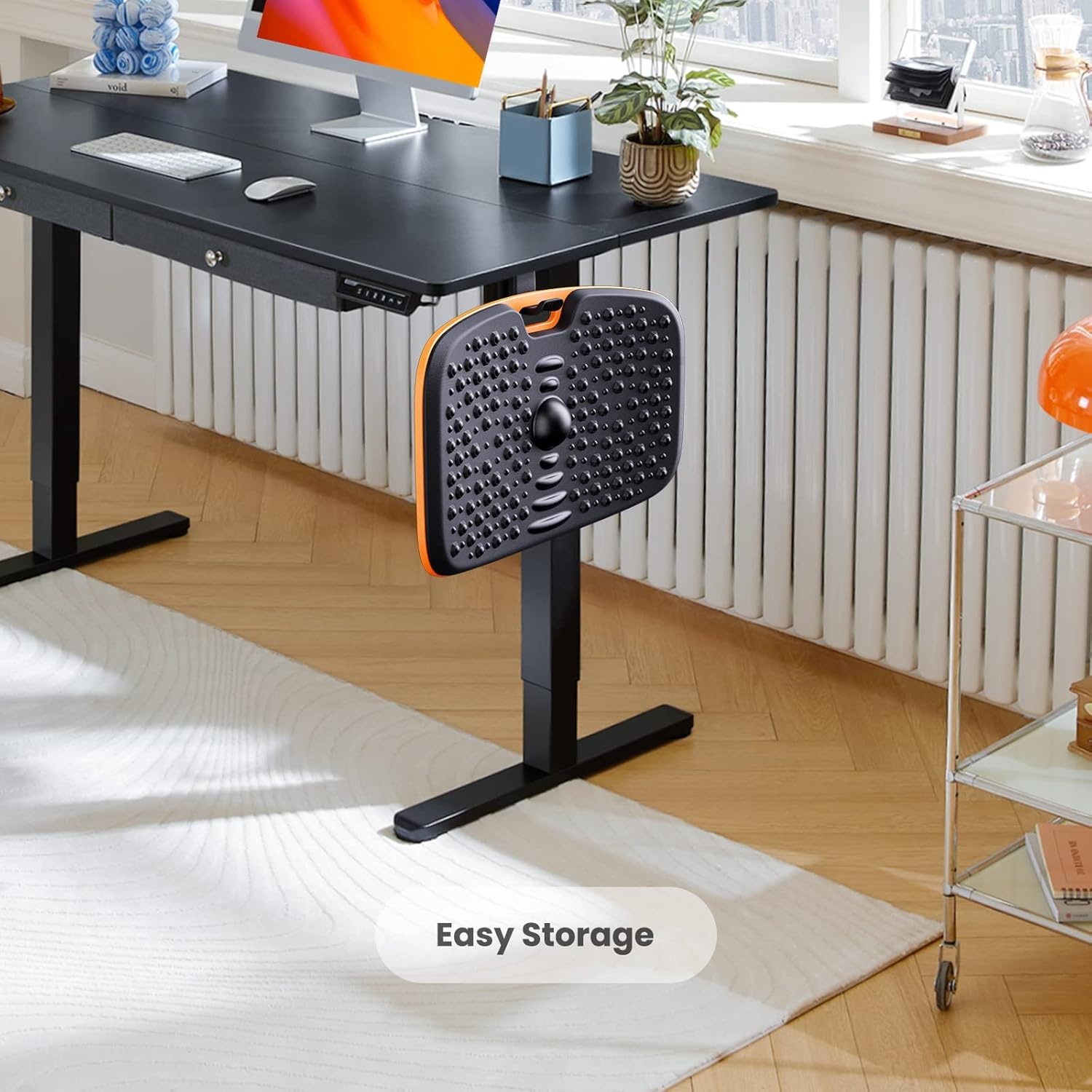 image:imageErGear Anti Fatigue Mat Balance Board Standing Desk Mat Balance Boards Sit Stand Desk Mat Accessory Ergonomic Design NonSlip Bottom Wobble Balance Board Black Large