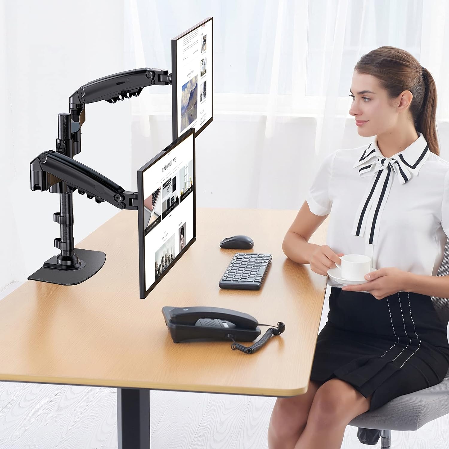 image:imageErGear Monitor Mount Reinforcement Plate Steel Bracket Plate for Thin Glass and Other Fragile Tabletop Fits Most Monitor Stand CClamp Installation