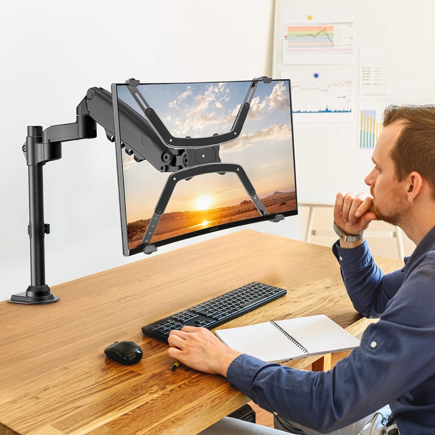 image:imageErGear VESA Mount Adapter Universal NonVESA Monitor Stand Adapter for 17 to 27 Inch Screens VESA Bracket 75x75 mm EGMUA4