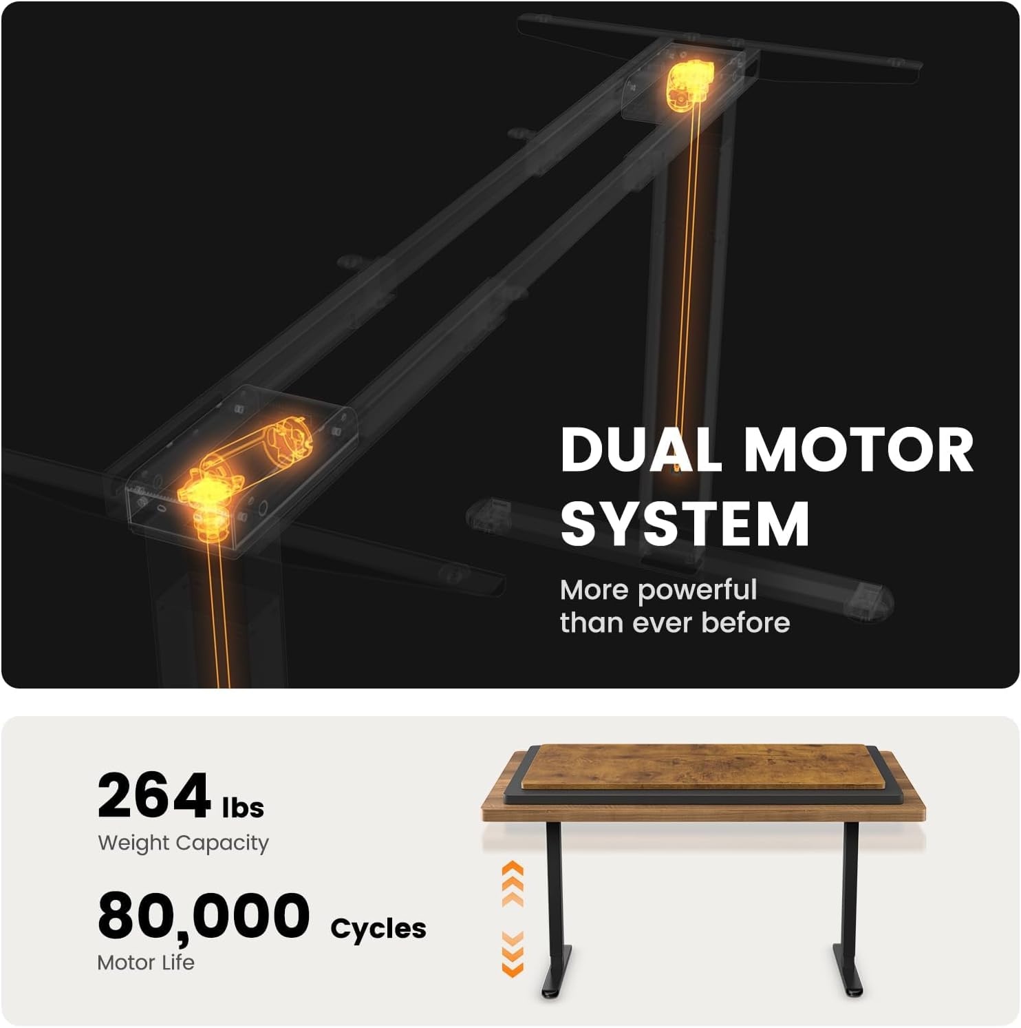 image:imageErGear Dual Motor Standing Desk Frame Electric Adjustable Legs Compatible Desktop Size 4490 264 lbs Weight Capacity 4 Memory Height Settings Stand up Desks Base Black Frame OnlyBlack