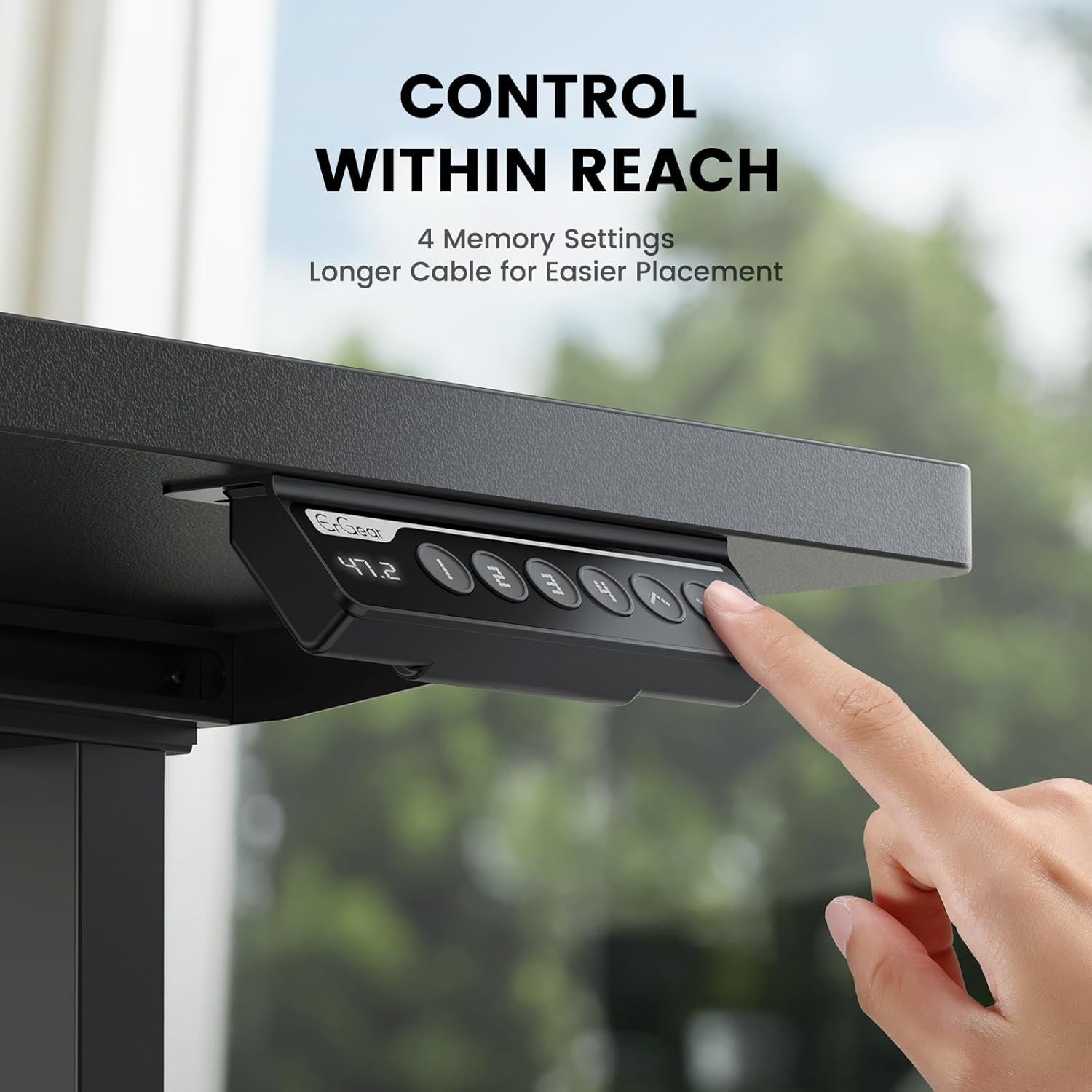 image:imageErGear Dual Motor Standing Desk Frame Electric Adjustable Legs Compatible Desktop Size 4490 264 lbs Weight Capacity 4 Memory Height Settings Stand up Desks Base Black Frame OnlyBlack