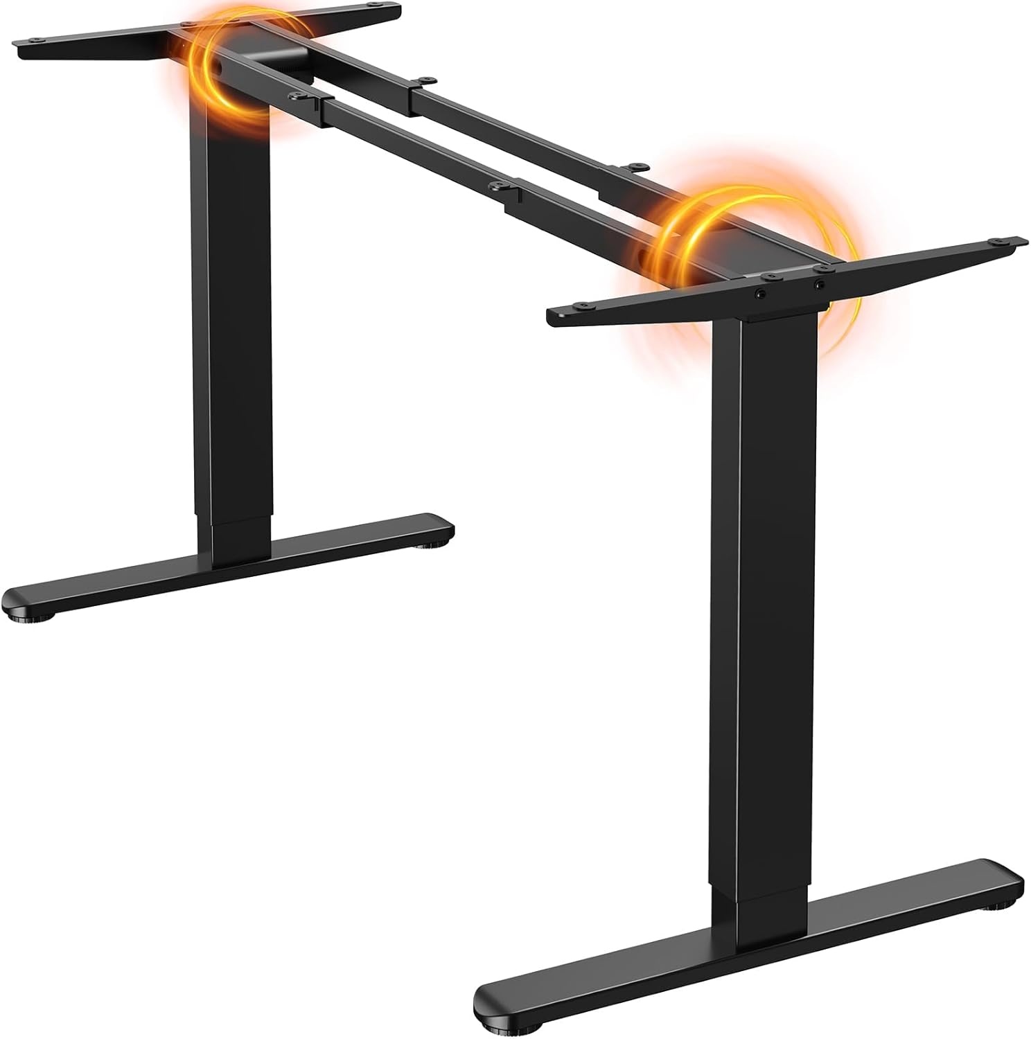 image:imageErGear Dual Motor Standing Desk Frame Electric Adjustable Legs Compatible Desktop Size 4490 264 lbs Weight Capacity 4 Memory Height Settings Stand up Desks Base Black Frame OnlyBlack