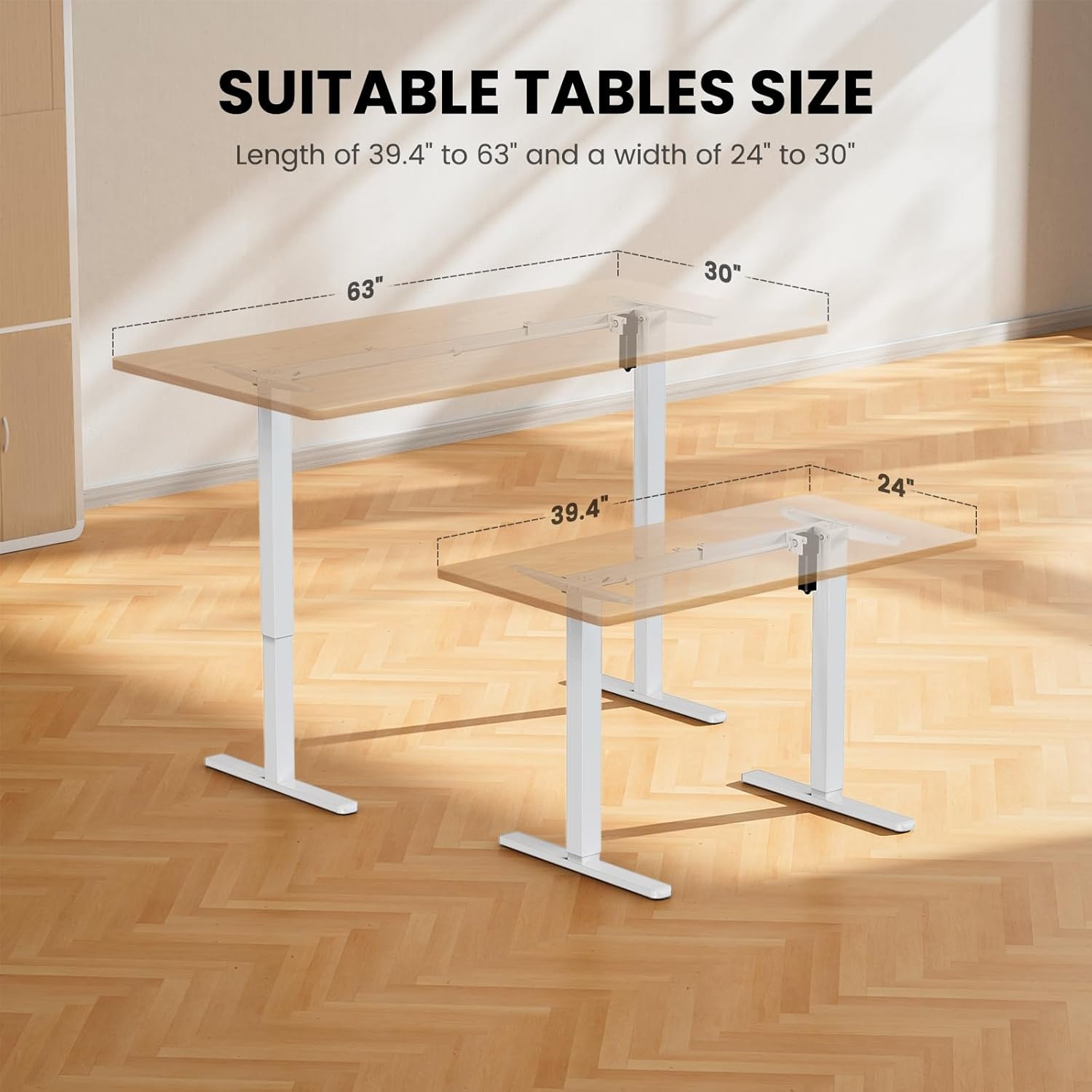 image:imageErGear Electric Standing Desk Legs 4 Memory Height Settings Height Adjustable Desk Frame Sit Stand Table Legs Up to 472 Ergonomic Stand up Converter Base Workstation Black Frame OnlyWhite