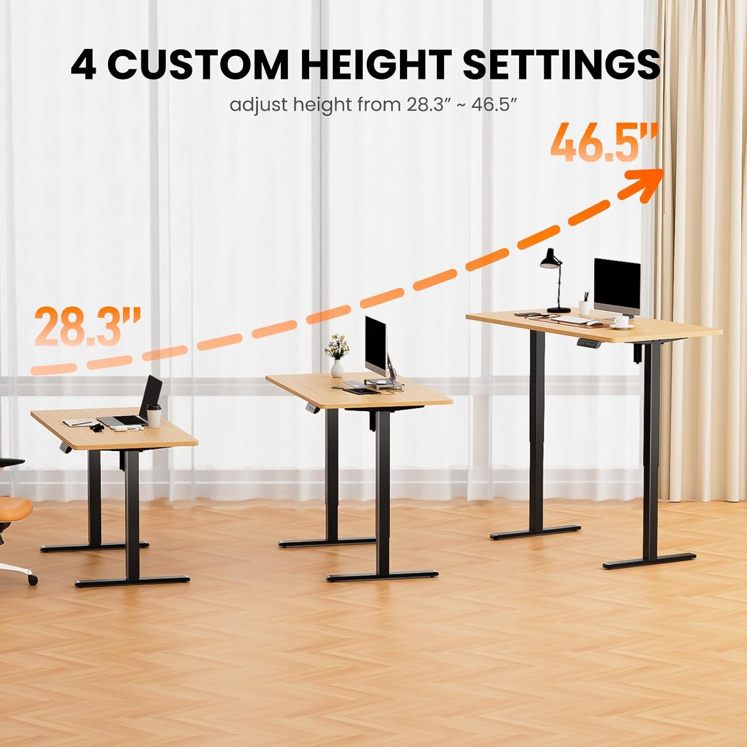 image:imageErGear Electric Standing Desk Legs 4 Memory Height Settings Height Adjustable Desk Frame Sit Stand Table Legs Up to 472 Ergonomic Stand up Converter Base Workstation Black Frame OnlyBlack