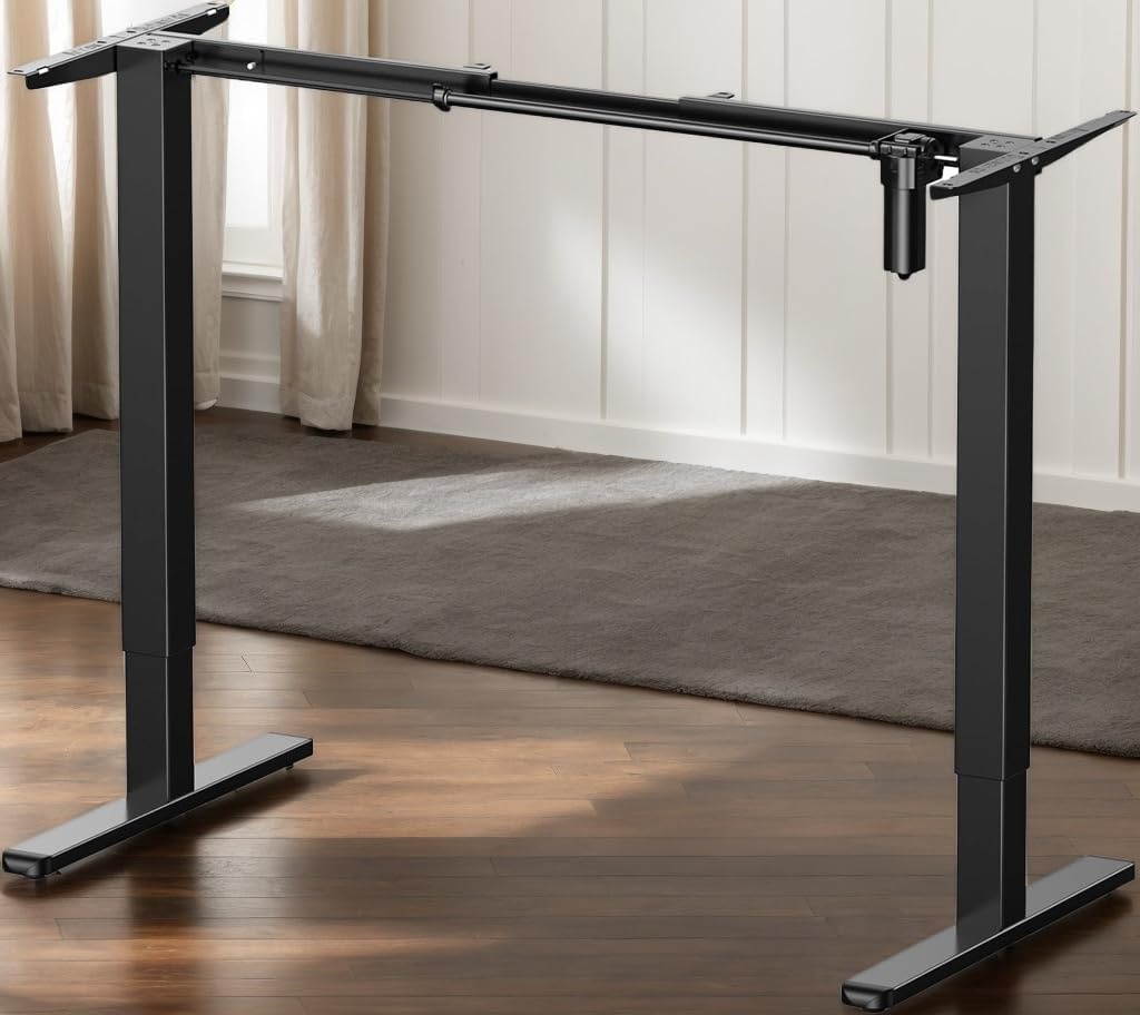 image:imageErGear Electric Standing Desk Legs 4 Memory Height Settings Height Adjustable Desk Frame Sit Stand Table Legs Up to 472 Ergonomic Stand up Converter Base Workstation Black Frame OnlyBlack