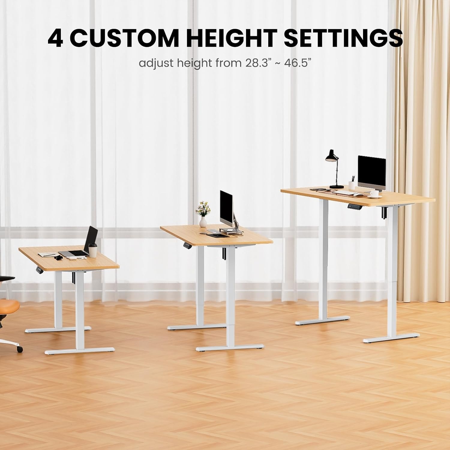 image:imageErGear Electric Standing Desk Legs 4 Memory Height Settings Height Adjustable Desk Frame Sit Stand Table Legs Up to 472 Ergonomic Stand up Converter Base Workstation Black Frame OnlyWhite