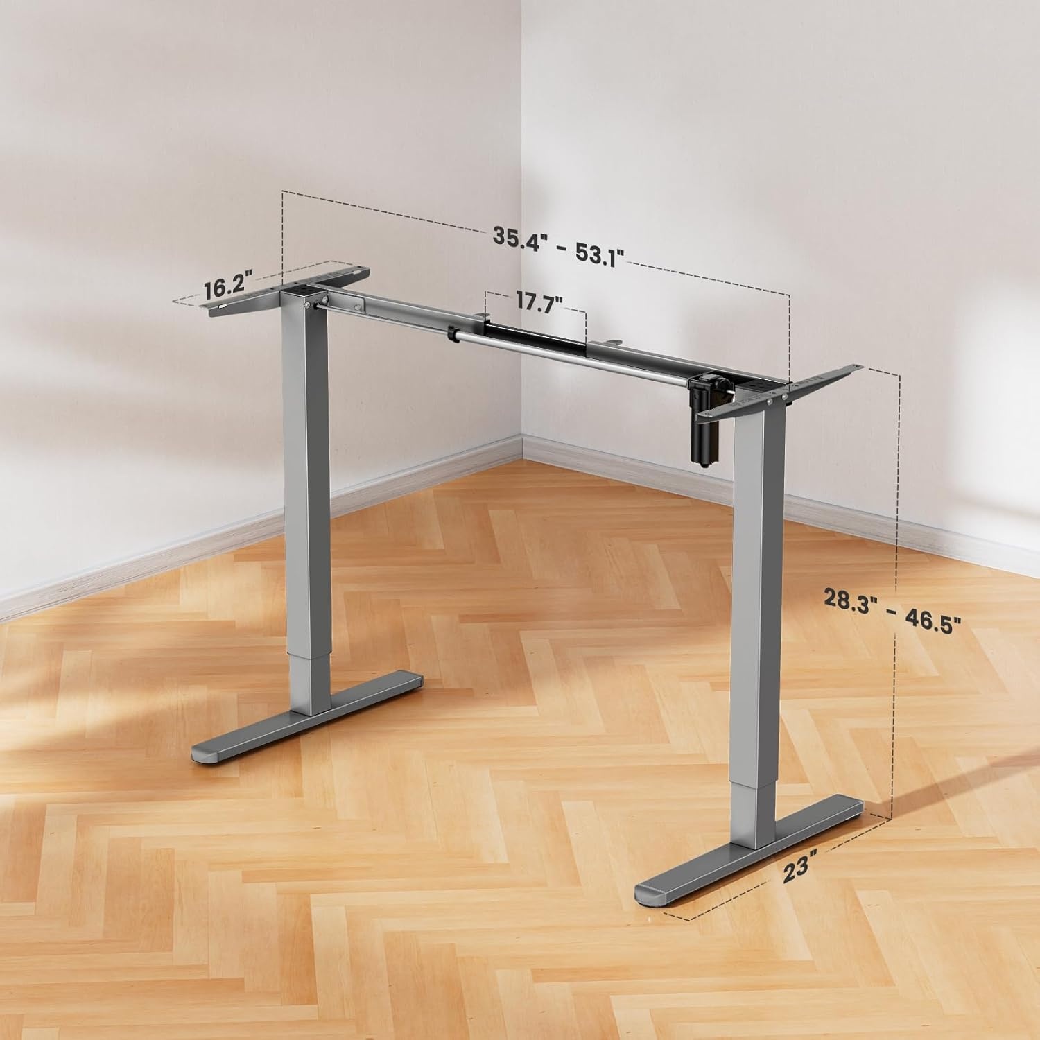 image:imageErGear Electric Standing Desk Legs 4 Memory Height Settings Height Adjustable Desk Frame Sit Stand Table Legs Up to 472 Ergonomic Stand up Converter Base Workstation Black Frame OnlyGrey