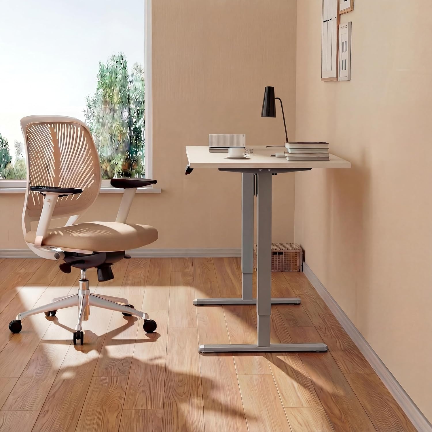 image:imageErGear Electric Standing Desk Legs 4 Memory Height Settings Height Adjustable Desk Frame Sit Stand Table Legs Up to 472 Ergonomic Stand up Converter Base Workstation Black Frame OnlyGrey