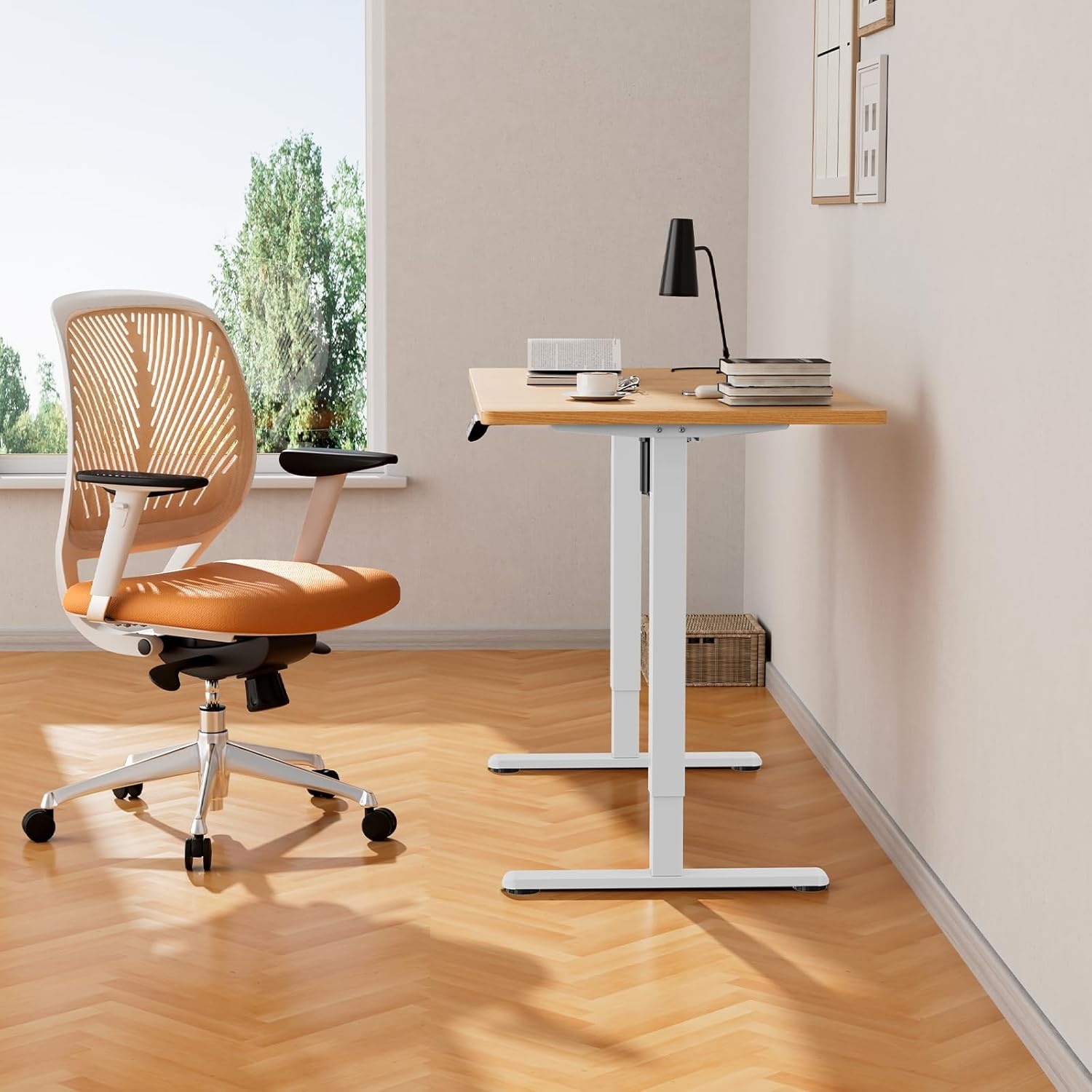 image:imageErGear Electric Standing Desk Legs 4 Memory Height Settings Height Adjustable Desk Frame Sit Stand Table Legs Up to 472 Ergonomic Stand up Converter Base Workstation Black Frame OnlyWhite