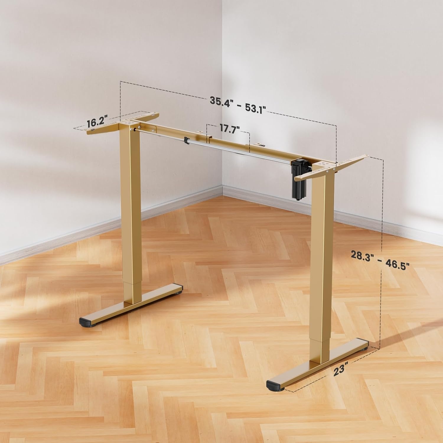 image:imageErGear Electric Standing Desk Legs 4 Memory Height Settings Height Adjustable Desk Frame Sit Stand Table Legs Up to 472 Ergonomic Stand up Converter Base Workstation Black Frame OnlyGlod