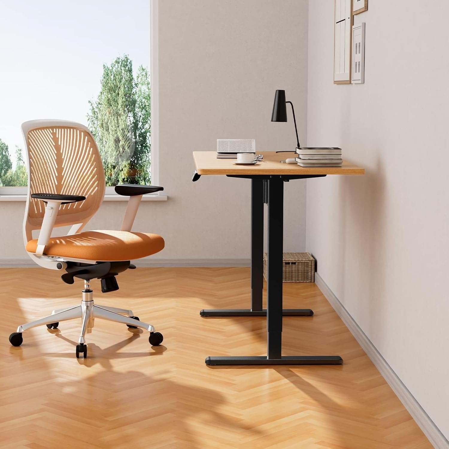 image:imageErGear Electric Standing Desk Legs 4 Memory Height Settings Height Adjustable Desk Frame Sit Stand Table Legs Up to 472 Ergonomic Stand up Converter Base Workstation Black Frame OnlyBlack