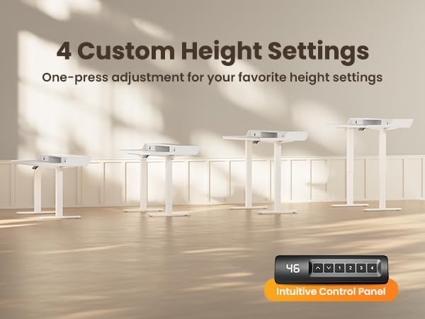 image:imageErGear Electric Standing Desk with Drawers 48 x 24 Gaming Table Compatible Monitor Stand Stand up Desks Home Office HeightAdjustable Desk with Storage Shelf 4 Preset Heights WhiteWhite