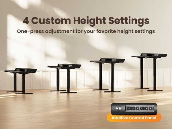 image:imageErGear Electric Standing Desk with Drawers 48 x 24 Gaming Table Compatible Monitor Stand Stand up Desks Home Office HeightAdjustable Desk with Storage Shelf 4 Preset Heights WhiteBlack