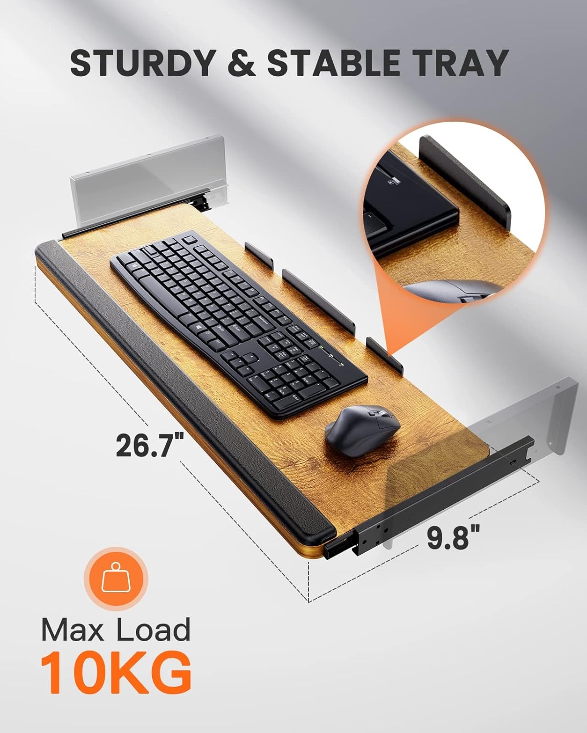 image:imageErGear Electric Standing Desk with Full Size Keyboard Tray Adjustable Height Sit Stand Up Desk Home Office Desk Computer Workstation 48x24 Inches BlackVintage Brown