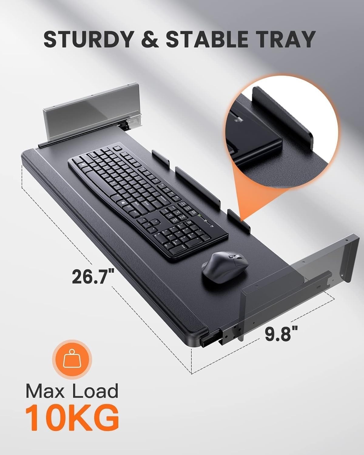 image:imageErGear Electric Standing Desk with Full Size Keyboard Tray Adjustable Height Sit Stand Up Desk Home Office Desk Computer Workstation 48x24 Inches BlackBlack