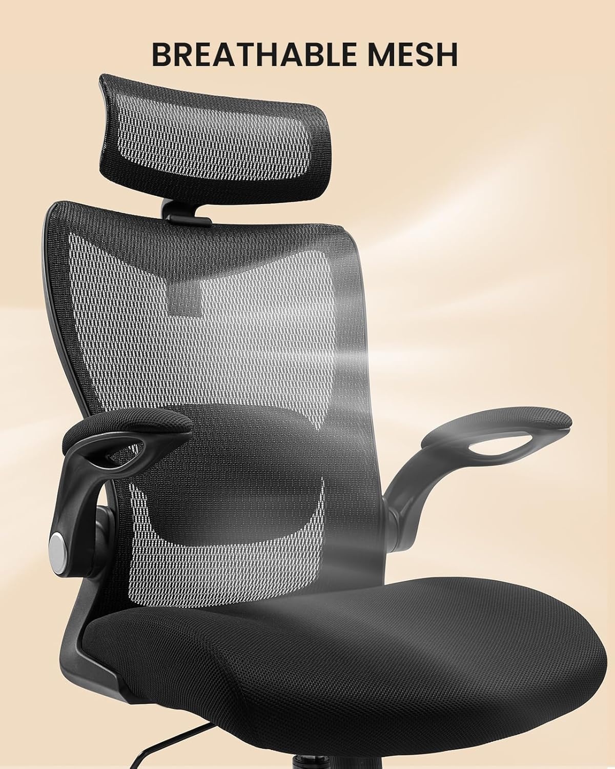 image:imageErGear Ergonomic Office Chair High Back Desk Chair with Adjustable Lumbar Support and Headrest Mesh Office Chair Swivel Computer Chair for Home Office Gaming Black