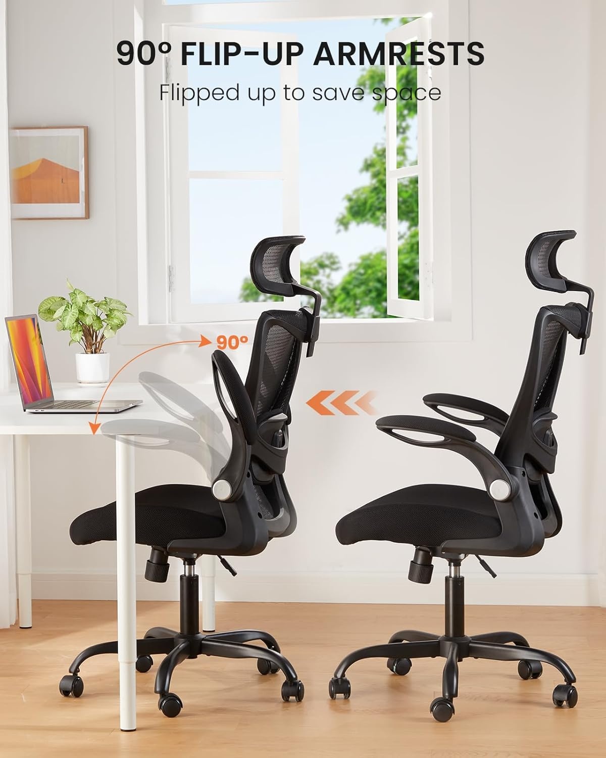 image:imageErGear Ergonomic Office Chair High Back Desk Chair with Adjustable Lumbar Support and Headrest Mesh Office Chair Swivel Computer Chair for Home Office Gaming Black