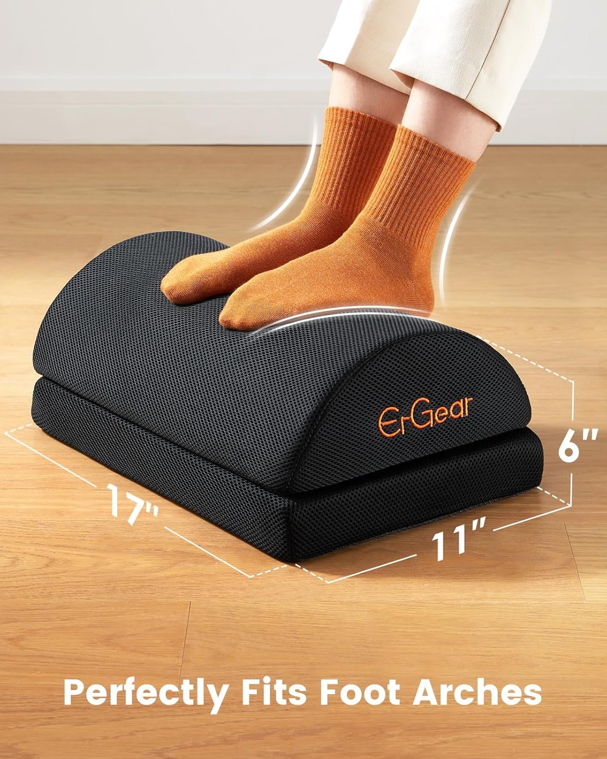 image:imageErGear Foot Rest for Under Desk at Work with 2 Height Options Under Desk Footrest with Ergonomic Memory Foam Desk Foot Stool with Washable Cover for Leg Lumbar amp Back Pain Reliefat Home Office