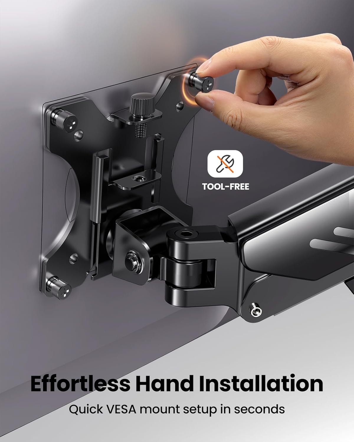 image:imageErGear Single Monitor Arm Fully Adjustable Monitor Mount for 1334 Inch Screens Fast Install Computer Monitor Stand with ToolFree VESA Mount Cable Management Holds 198 lbs Max VESA 100x100mmSingle Arm