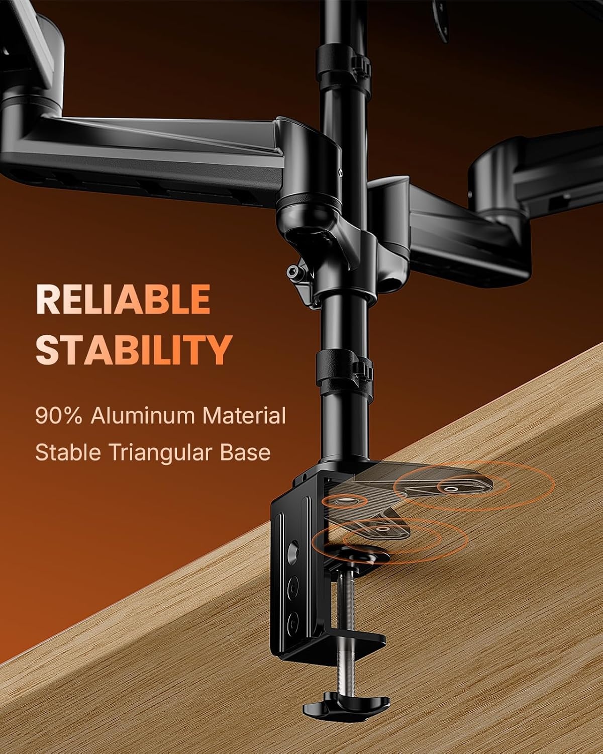 image:imageErGear Single Monitor Arm Fully Adjustable Monitor Mount for 1334 Inch Screens Fast Install Computer Monitor Stand with ToolFree VESA Mount Cable Management Holds 198 lbs Max VESA 100x100mmTriple Arms