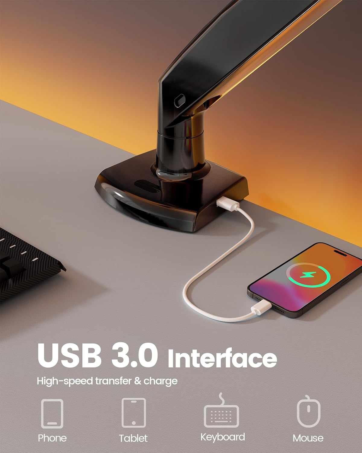 image:imageErGear Single Monitor Arm Fully Adjustable Monitor Mount for 1334 Inch Screens Fast Install Computer Monitor Stand with ToolFree VESA Mount Cable Management Holds 198 lbs Max VESA 100x100mmSingle Arm