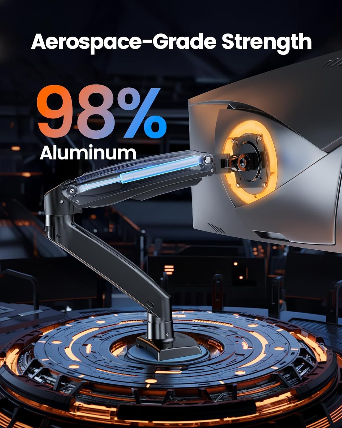 image:imageErGear Single Monitor Arm Fully Adjustable Monitor Mount for 1334 Inch Screens Fast Install Computer Monitor Stand with ToolFree VESA Mount Cable Management Holds 198 lbs Max VESA 100x100mmSingle Arm