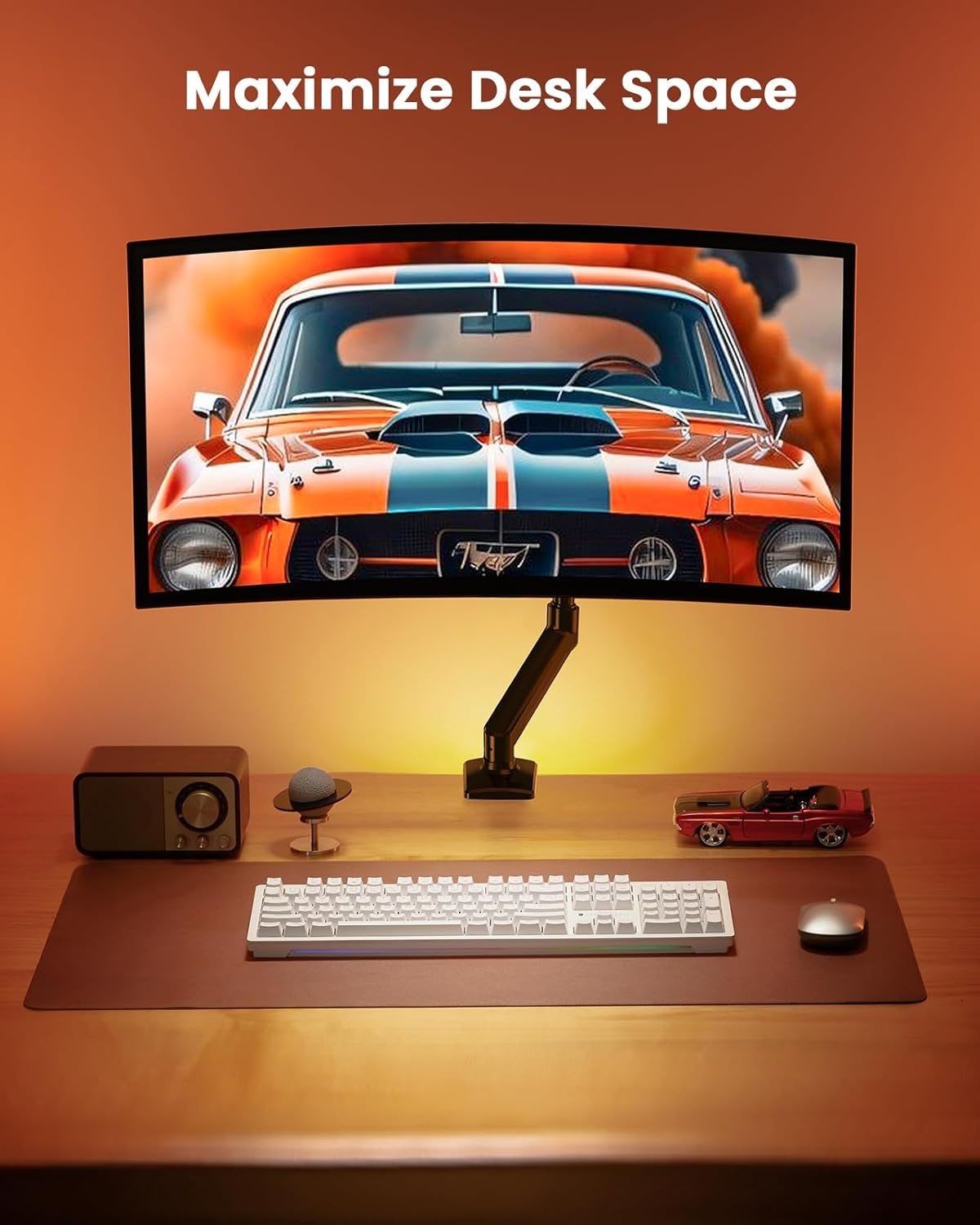 image:imageErGear Single Monitor Arm Fully Adjustable Monitor Mount for 1334 Inch Screens Fast Install Computer Monitor Stand with ToolFree VESA Mount Cable Management Holds 198 lbs Max VESA 100x100mmSingle Arm