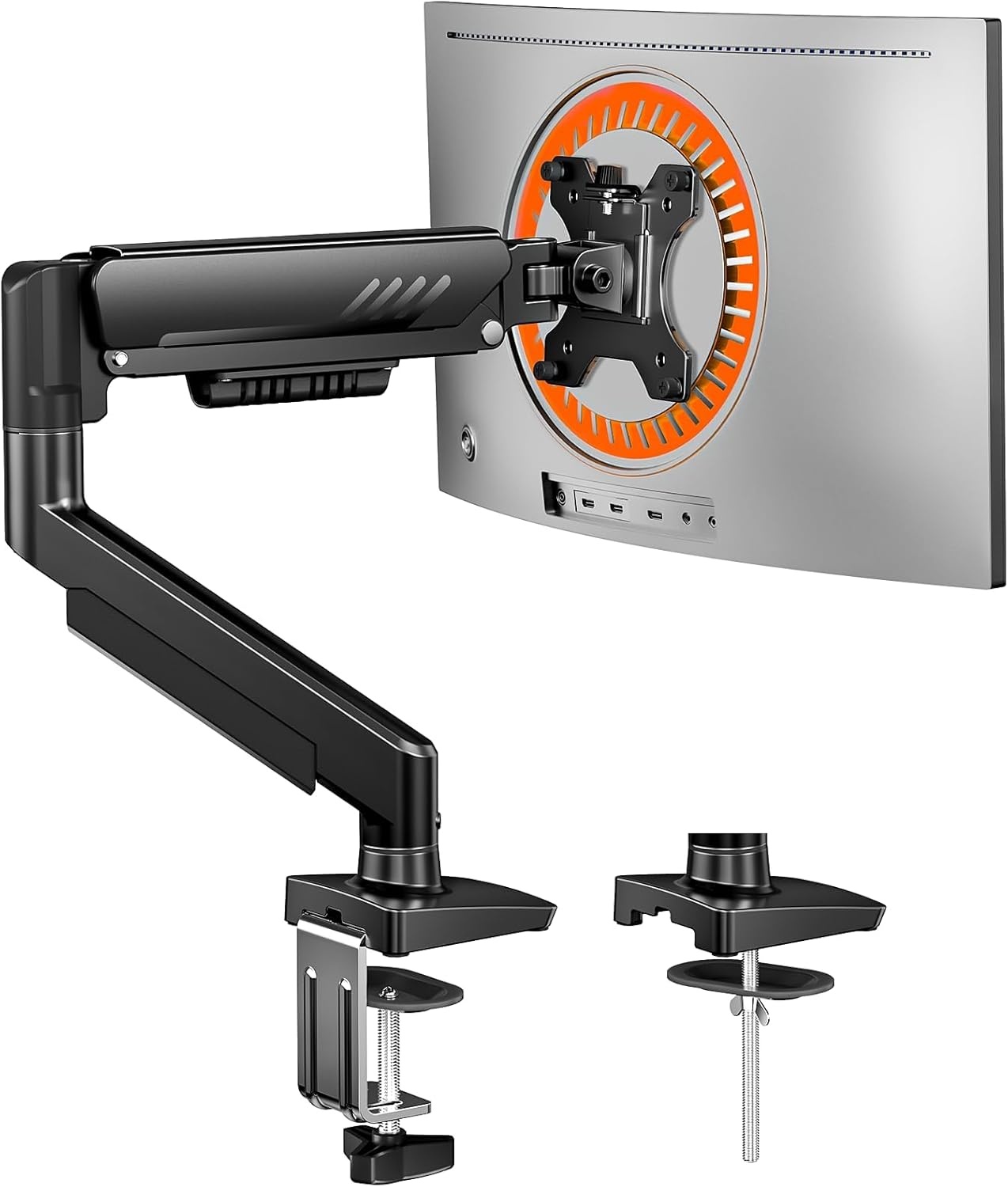 image:imageErGear Single Monitor Arm Fully Adjustable Monitor Mount for 1334 Inch Screens Fast Install Computer Monitor Stand with ToolFree VESA Mount Cable Management Holds 198 lbs Max VESA 100x100mmSingle Arm