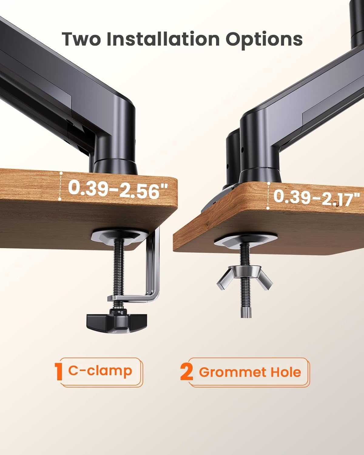 image:imageErGear Single Monitor Arm Fully Adjustable Monitor Mount for 1334 Inch Screens Fast Install Computer Monitor Stand with ToolFree VESA Mount Cable Management Holds 198 lbs Max VESA 100x100mmDual Arms