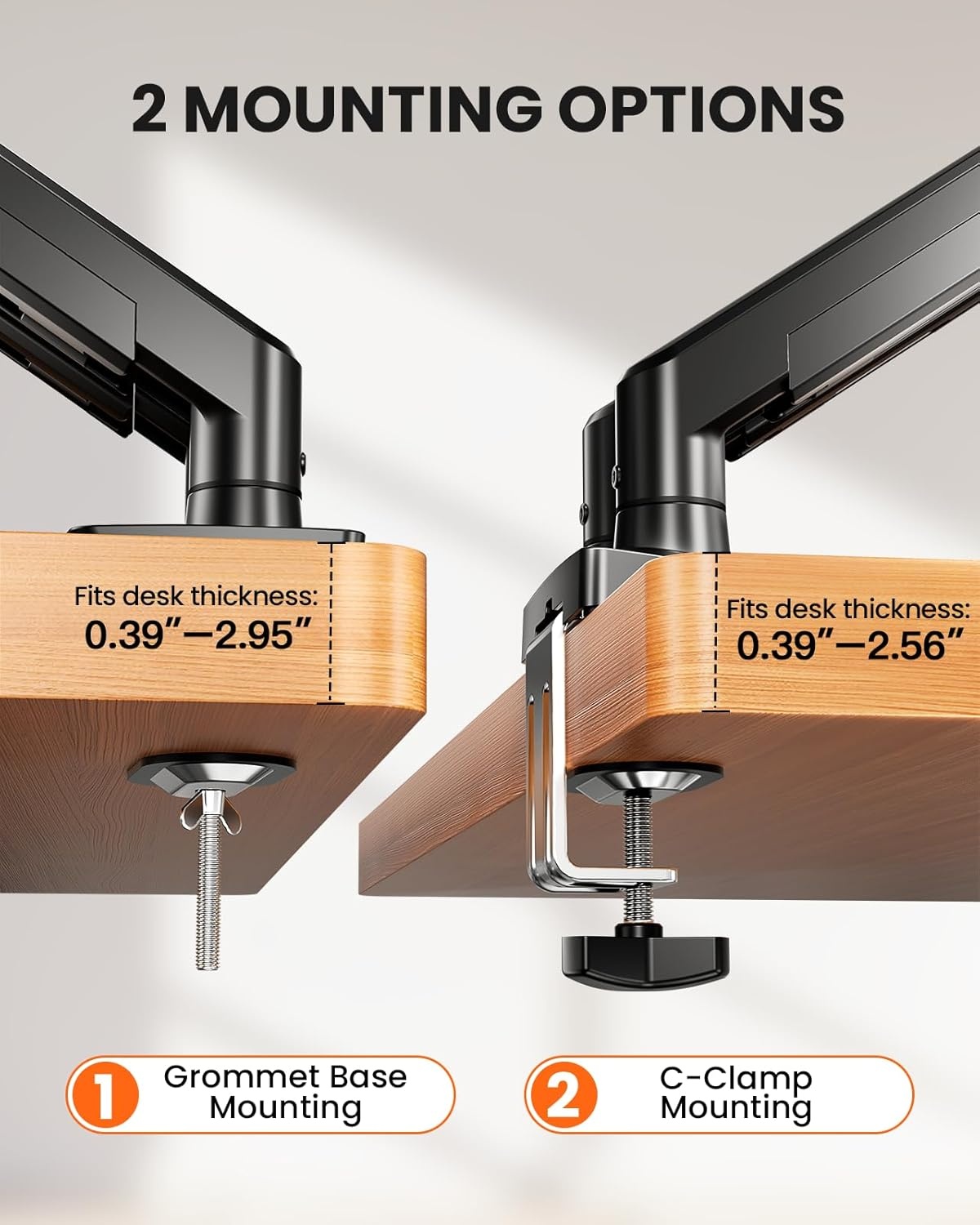 image:imageErGear Single Monitor Arm Fully Adjustable Monitor Mount for 1334 Inch Screens Fast Install Computer Monitor Stand with ToolFree VESA Mount Cable Management Holds 198 lbs Max VESA 100x100mmDual Arms