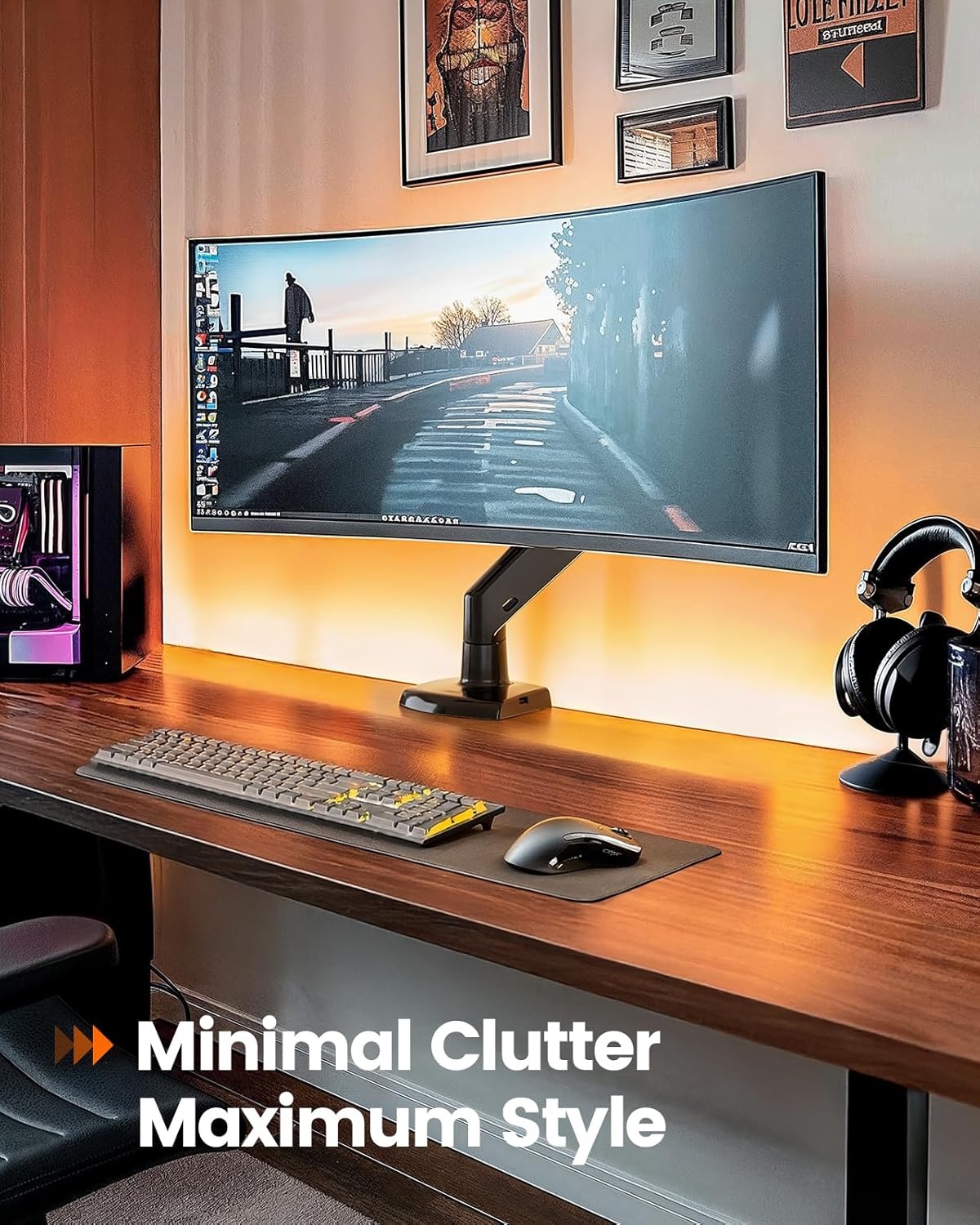 image:imageErGear Single Monitor Arm Fully Adjustable Monitor Mount for 1334 Inch Screens Fast Install Computer Monitor Stand with ToolFree VESA Mount Cable Management Holds 198 lbs Max VESA 100x100mmSingle Arm