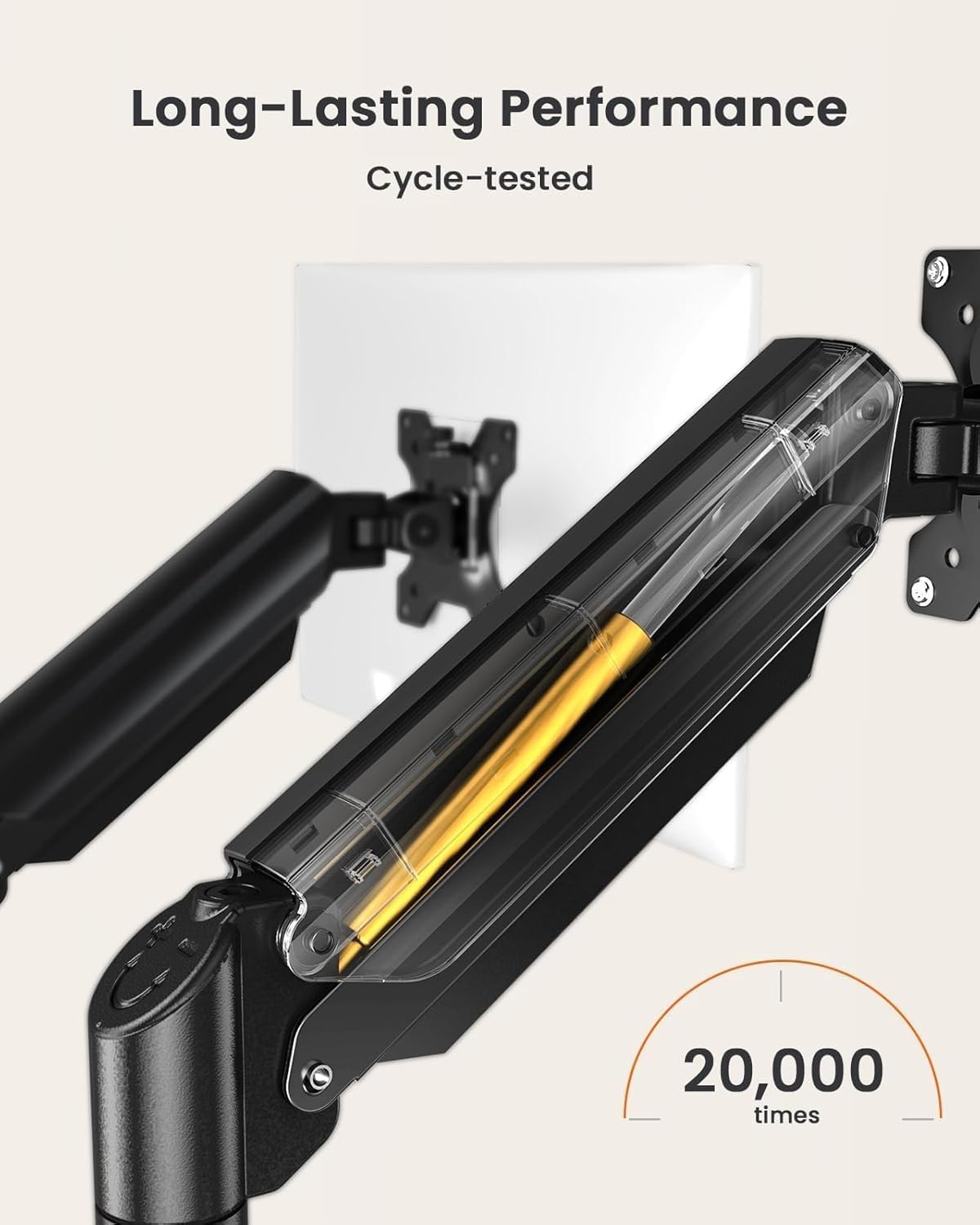 image:imageErGear Single Monitor Arm Fully Adjustable Monitor Mount for 1334 Inch Screens Fast Install Computer Monitor Stand with ToolFree VESA Mount Cable Management Holds 198 lbs Max VESA 100x100mmDual Arms