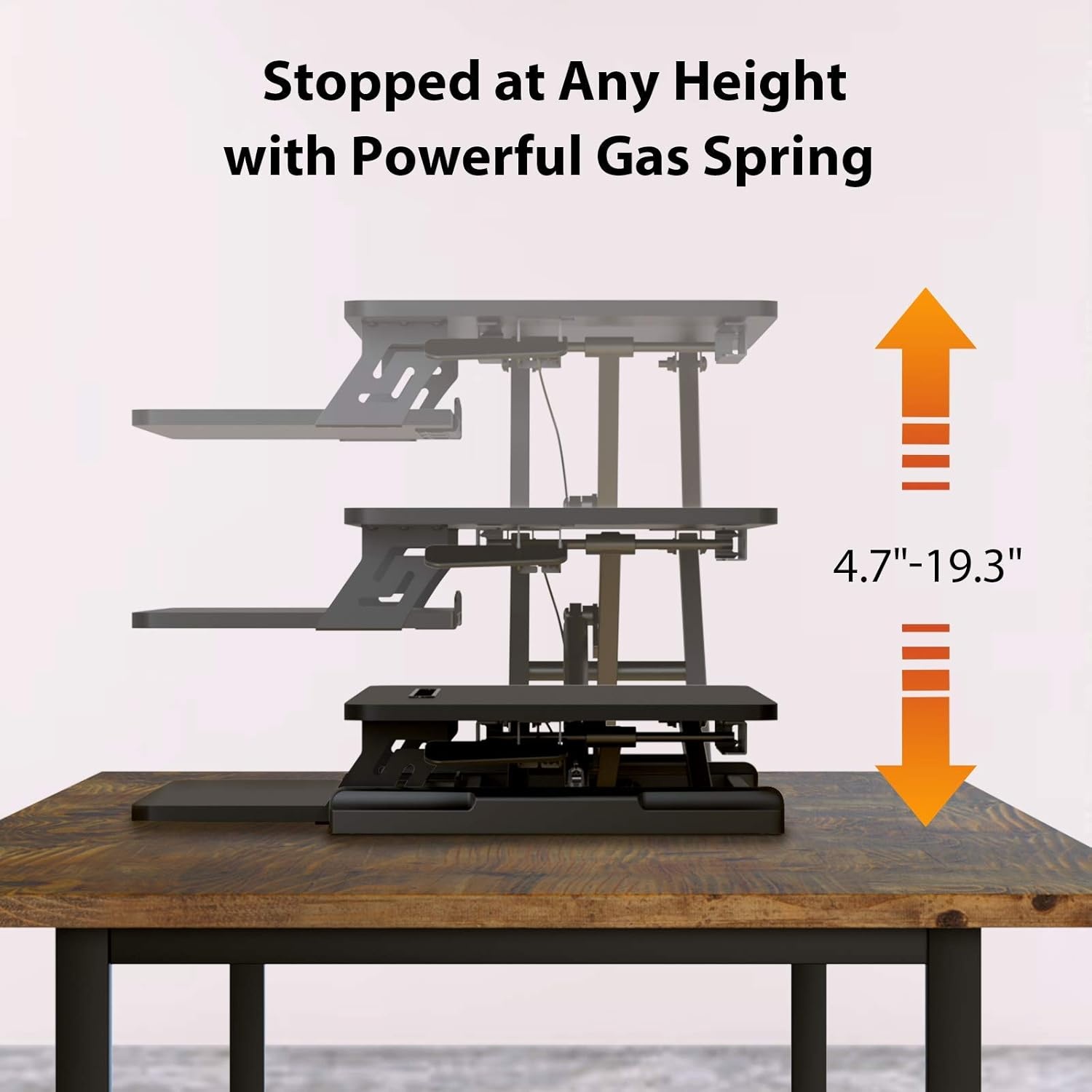 image:imageErGear Standing Up Desk Converter Height Adjustable Sit Stand Desk with Removable Keyboard Tray 35 Inch Large Desk Riser Ergonomic Gas Spring Dual Monitor Workstation for Home Office