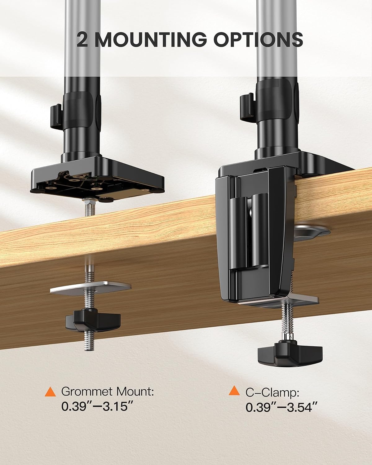 image:imageErGear Triple Monitor Mount for 1327 inch Screens Triple Monitor Arms with USB Heavy Duty Three Monitors Stand with Tilt Swivel Rotation Holds Up to 176 lbs Each Arm