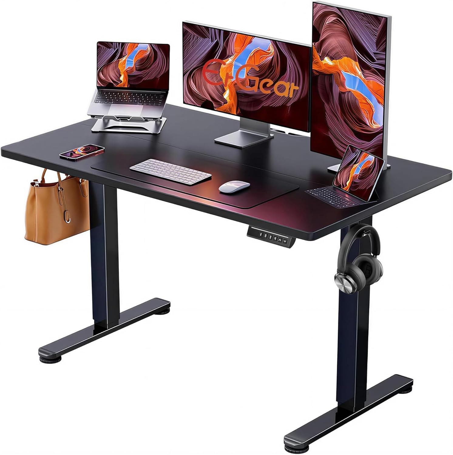 image:imageErgear Height Adjustable Electric Standing Desk 48x24 Inches Sit Stand up Memory Computer Home Office Desk NaturalEGESD5NBlack