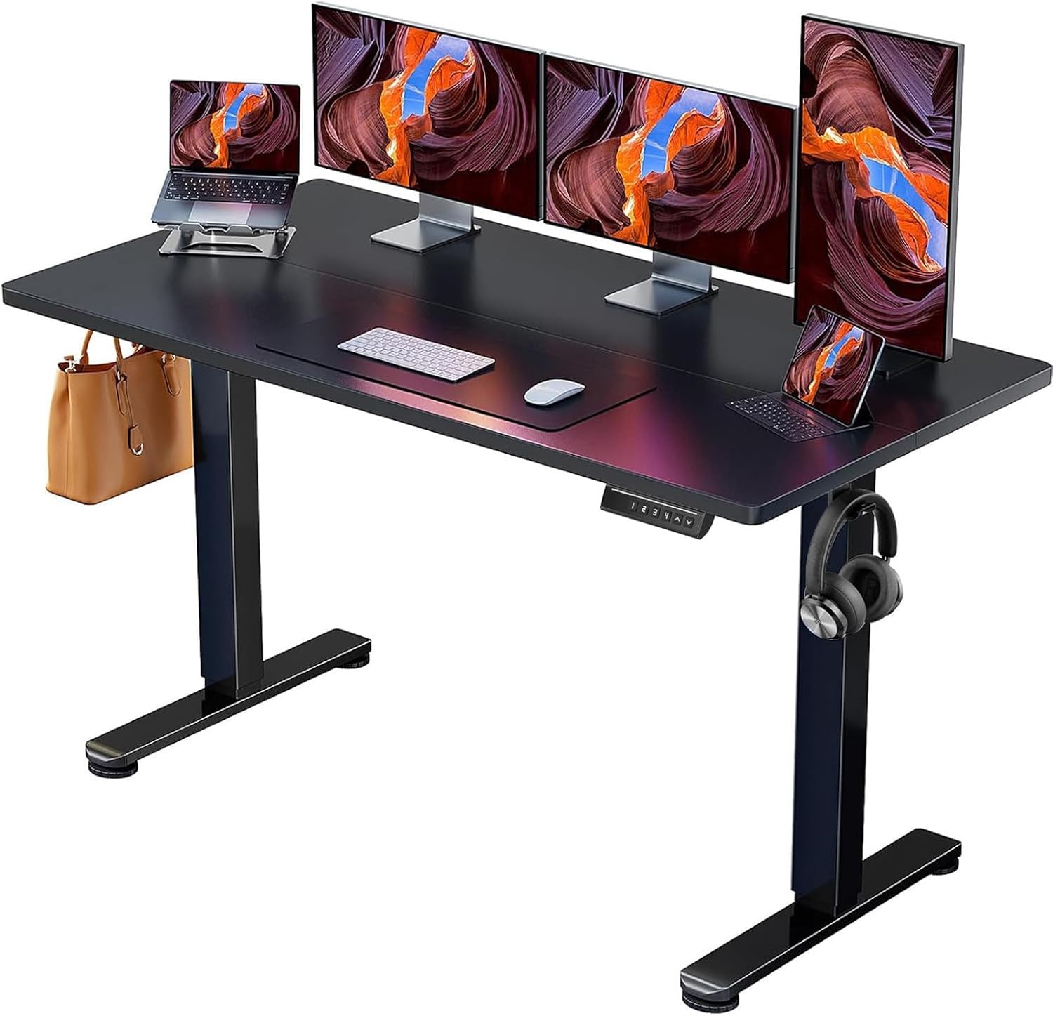 image:imageErgear Height Adjustable Electric Standing Desk 48x24 Inches Sit Stand up Memory Computer Home Office Desk NaturalEGESD5NBlack