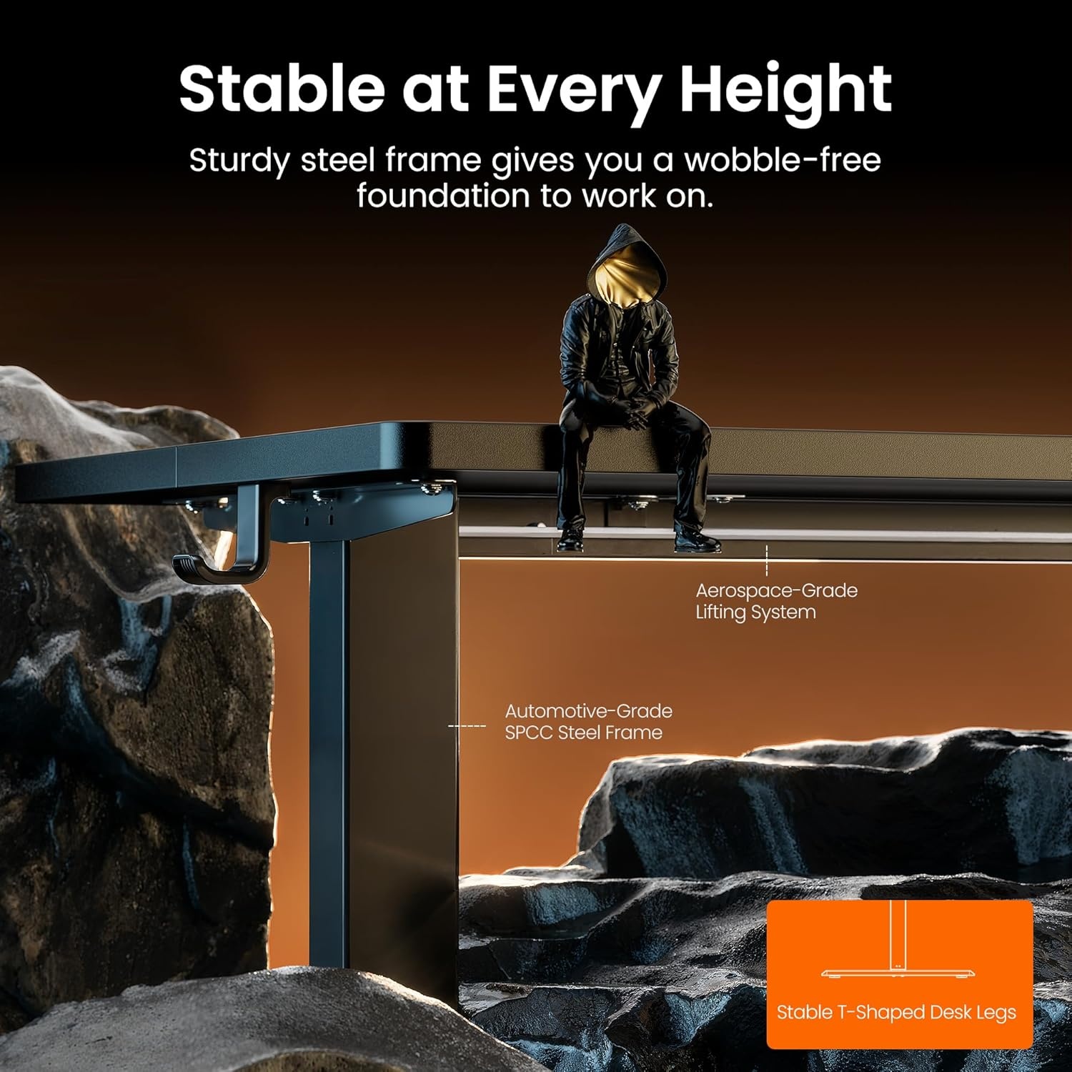 image:imageErgear Height Adjustable Electric Standing Desk 48x24 Inches Sit Stand up Memory Computer Home Office Desk NaturalEGESD5NBlack