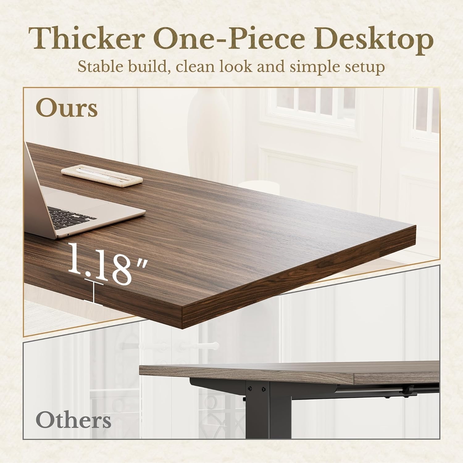 image:imageErgear Height Adjustable Electric Standing Desk 48x24 Inches Sit Stand up Memory Computer Home Office Desk NaturalEGESD5NBlack Walnut