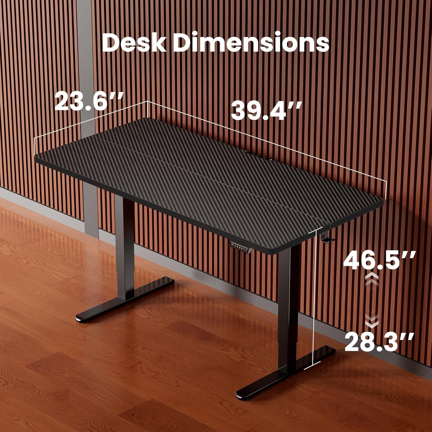 image:imageErgear Height Adjustable Electric Standing Desk 48x24 Inches Sit Stand up Memory Computer Home Office Desk NaturalEGESD5NCarbon Fiber Black