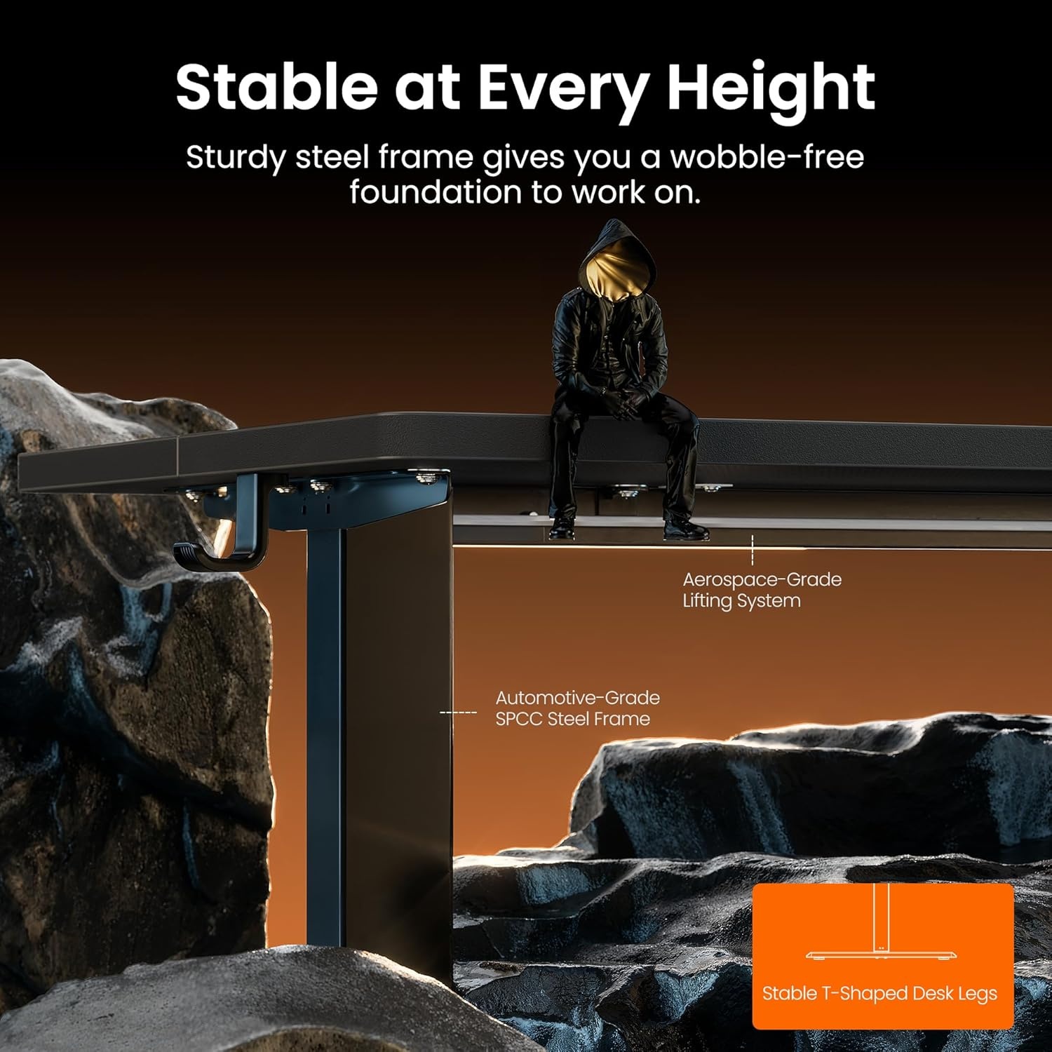 image:imageErgear Height Adjustable Electric Standing Desk 48x24 Inches Sit Stand up Memory Computer Home Office Desk NaturalEGESD5NCarbon Fiber Black
