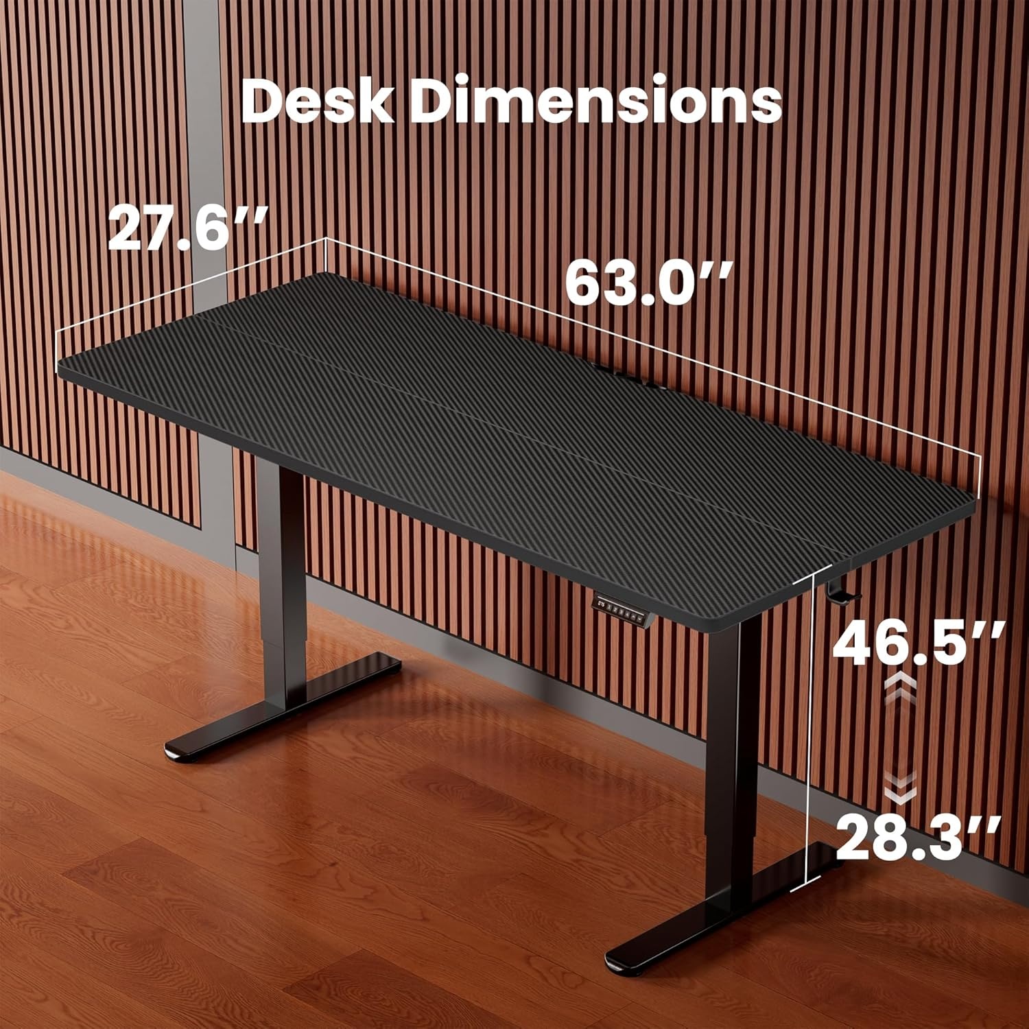 image:imageErgear Height Adjustable Electric Standing Desk 48x24 Inches Sit Stand up Memory Computer Home Office Desk NaturalEGESD5NCarbon Fiber Black