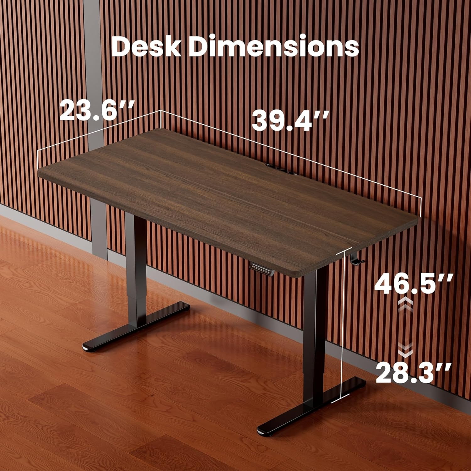 image:imageErgear Height Adjustable Electric Standing Desk 48x24 Inches Sit Stand up Memory Computer Home Office Desk NaturalEGESD5NDark Walnut