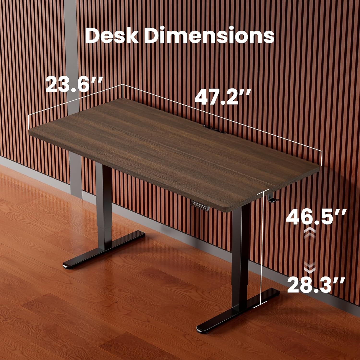 image:imageErgear Height Adjustable Electric Standing Desk 48x24 Inches Sit Stand up Memory Computer Home Office Desk NaturalEGESD5NDark Walnut