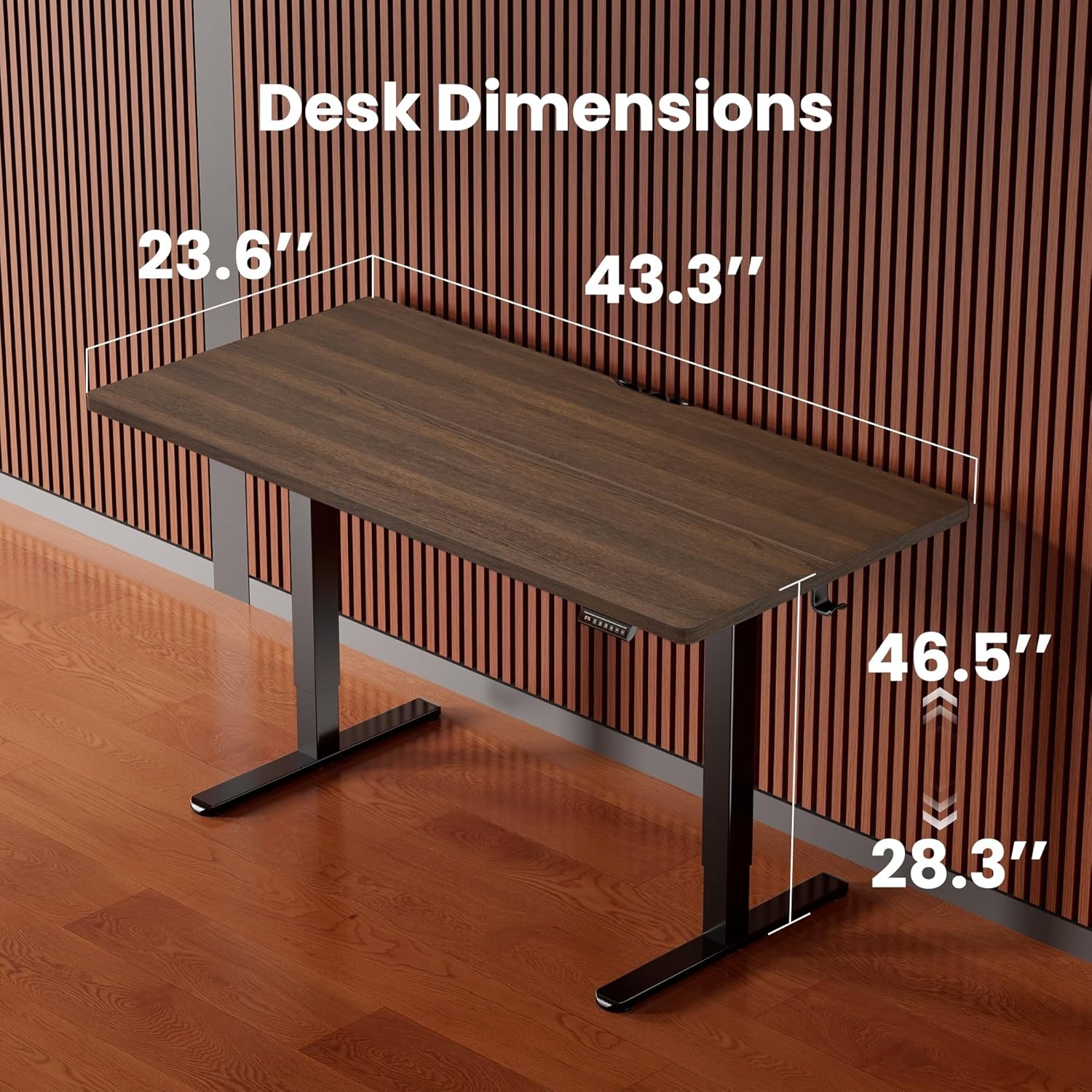 image:imageErgear Height Adjustable Electric Standing Desk 48x24 Inches Sit Stand up Memory Computer Home Office Desk NaturalEGESD5NDark Walnut