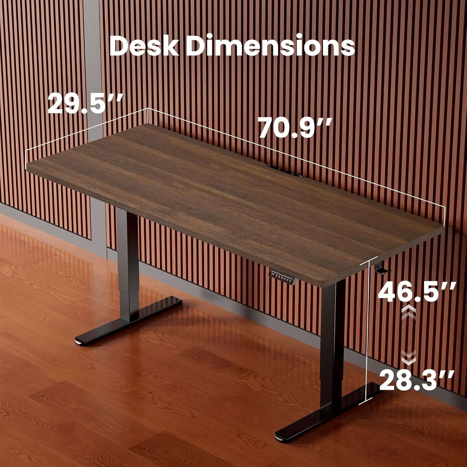 image:imageErgear Height Adjustable Electric Standing Desk 48x24 Inches Sit Stand up Memory Computer Home Office Desk NaturalEGESD5NDark Walnut