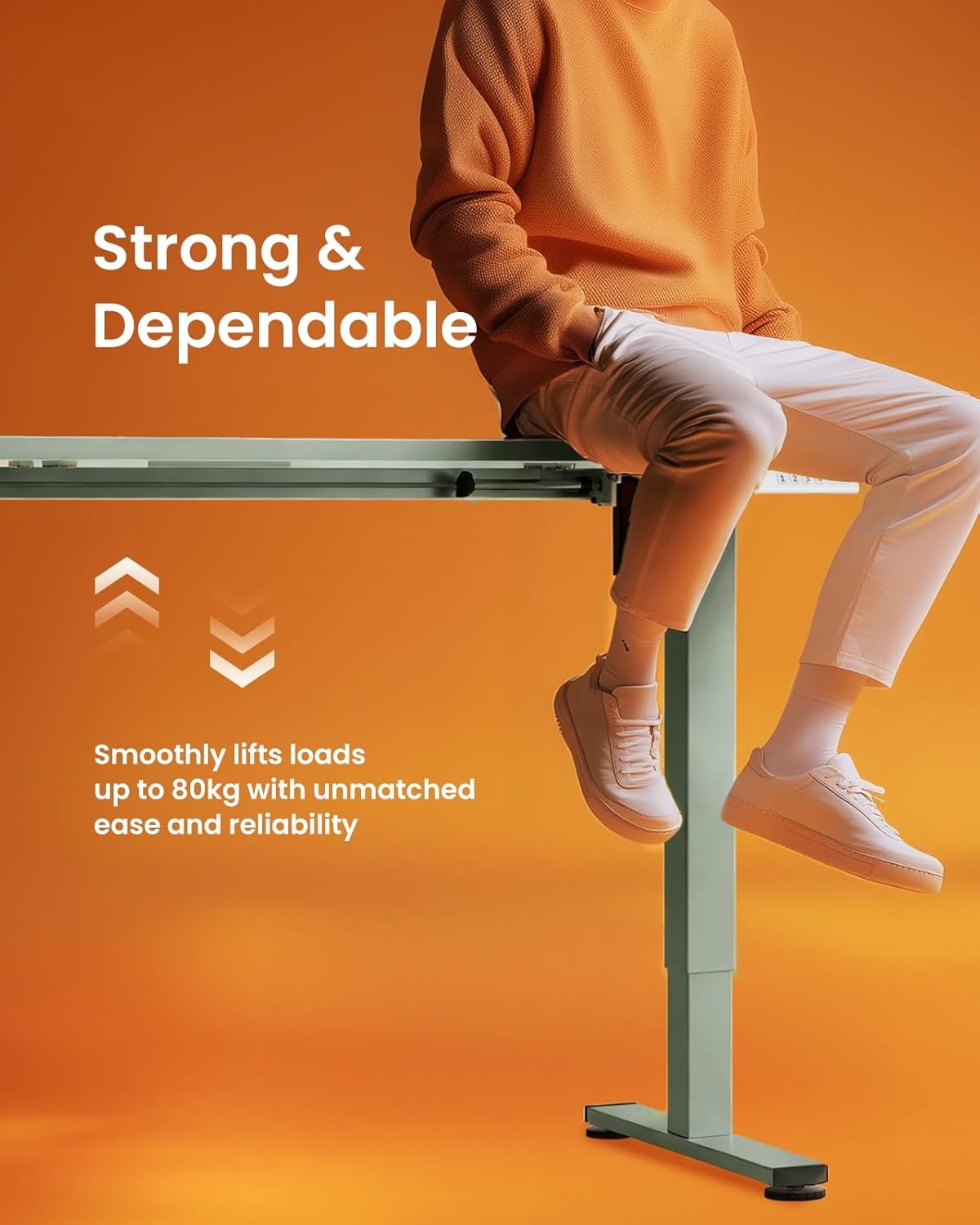 image:imageErgear Height Adjustable Electric Standing Desk 48x24 Inches Sit Stand up Memory Computer Home Office Desk NaturalEGESD5NGreen