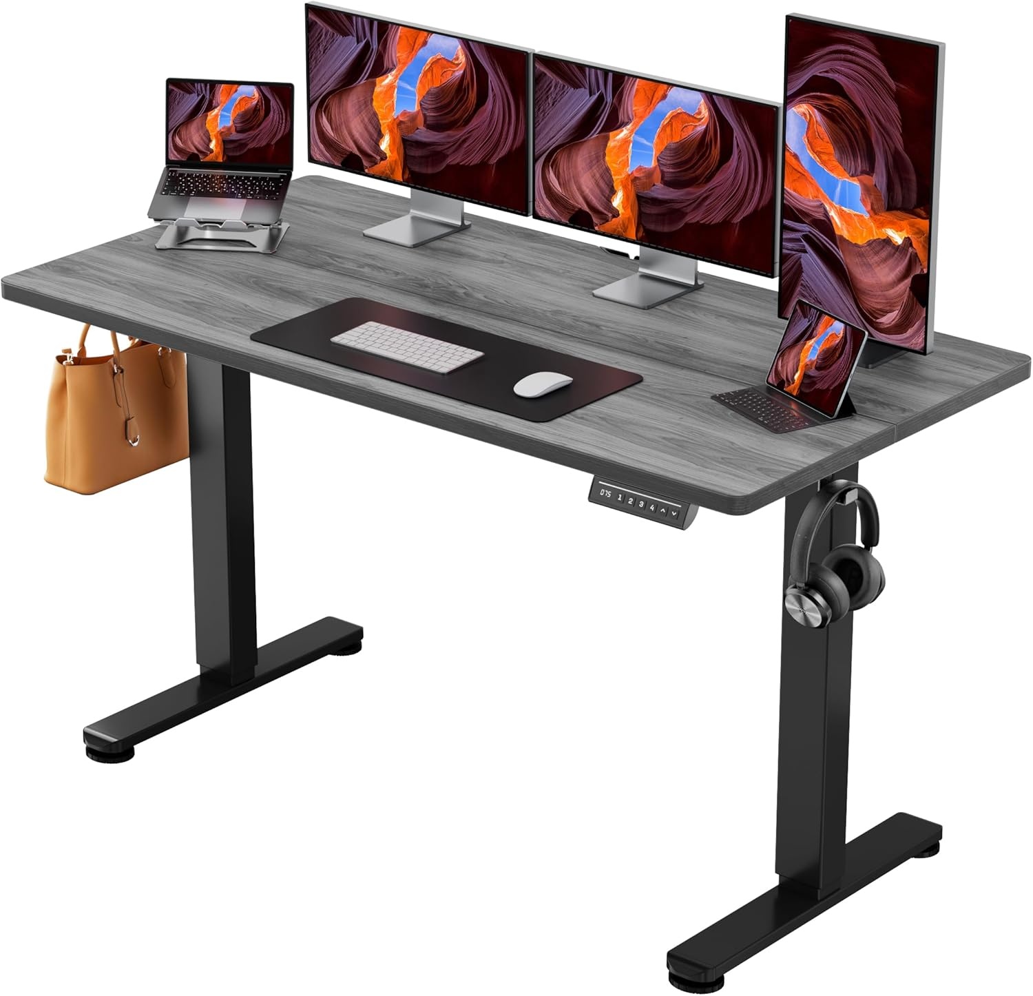 image:imageErgear Height Adjustable Electric Standing Desk 48x24 Inches Sit Stand up Memory Computer Home Office Desk NaturalEGESD5NGrey