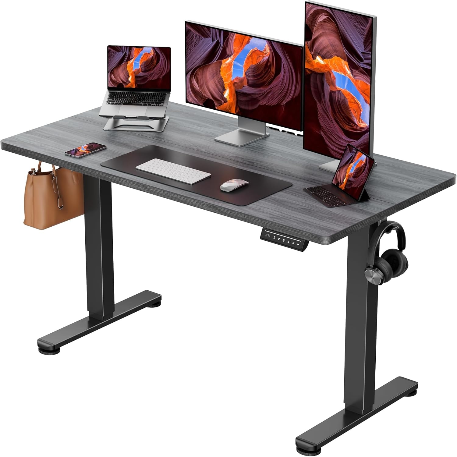 image:imageErgear Height Adjustable Electric Standing Desk 48x24 Inches Sit Stand up Memory Computer Home Office Desk NaturalEGESD5NGrey