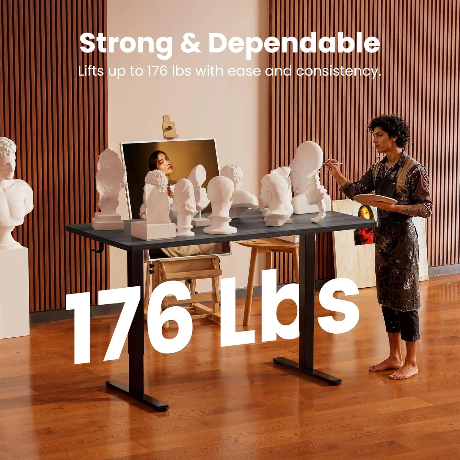 image:imageErgear Height Adjustable Electric Standing Desk 48x24 Inches Sit Stand up Memory Computer Home Office Desk NaturalEGESD5NGrey